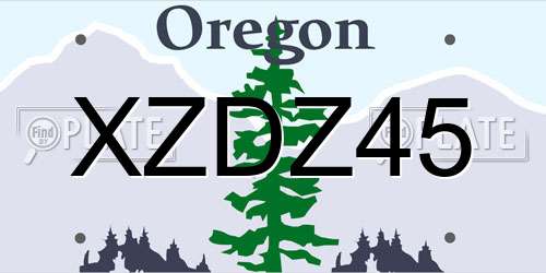 XZDZ45 Oregon License Plate