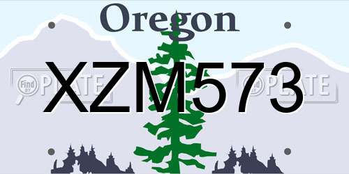 XZM573 Oregon License Plate
