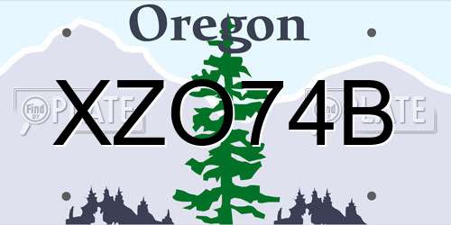 XZO74B Oregon License Plate
