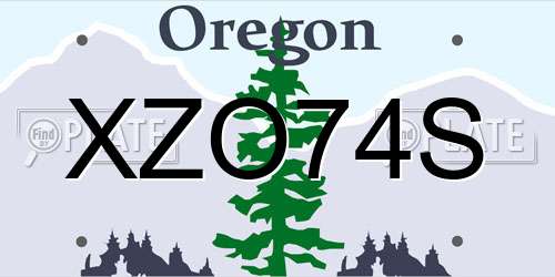 XZO74S Oregon License Plate