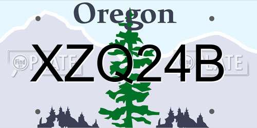 XZQ24B Oregon License Plate