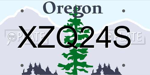 XZQ24S Oregon License Plate