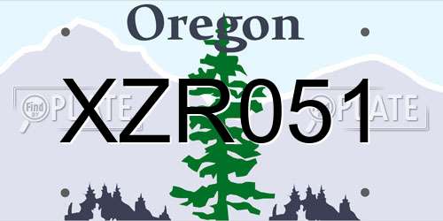 XZR051 Oregon License Plate