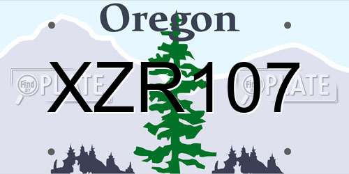 XZR107 Oregon License Plate