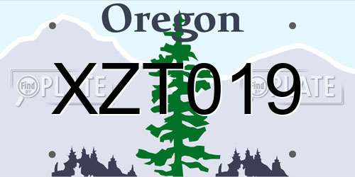 XZT019 Oregon License Plate