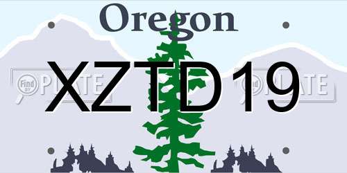 XZTD19 Oregon License Plate