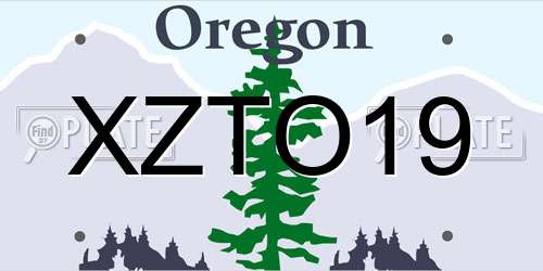 XZTO19 Oregon License Plate