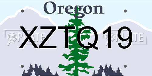 XZTQ19 Oregon License Plate