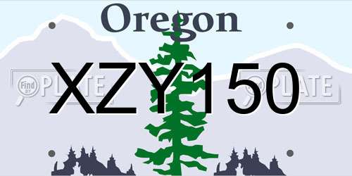 XZY150 Oregon License Plate