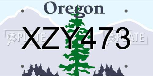 XZY473 Oregon License Plate