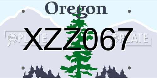 XZZ067 Oregon License Plate