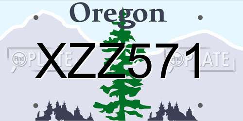 XZZ571 Oregon License Plate