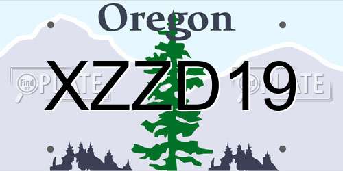 XZZD19 Oregon License Plate