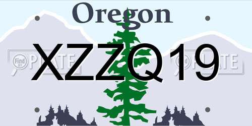 XZZQ19 Oregon License Plate