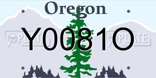 Y0081O Oregon License Plate
