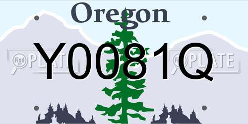 Y0081Q Oregon License Plate
