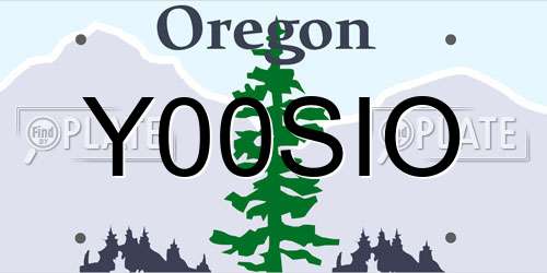 Y00SIO Oregon License Plate
