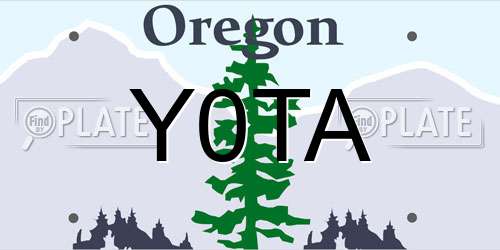 Y0TA Oregon License Plate
