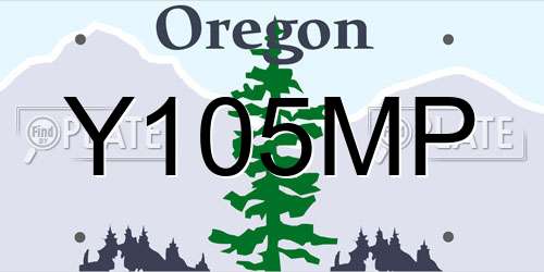Y105MP Oregon License Plate