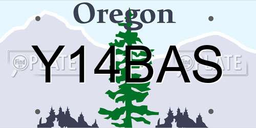 Y14BAS Oregon License Plate