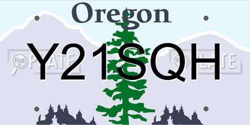 Y21SQH Oregon License Plate