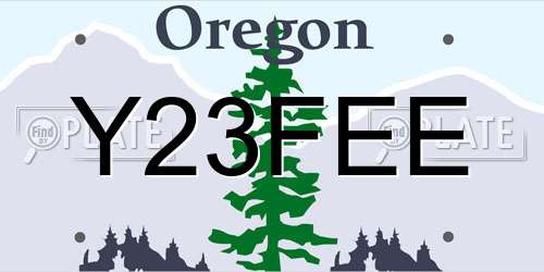 Y23FEE Oregon License Plate