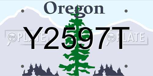 Y2597T Oregon License Plate