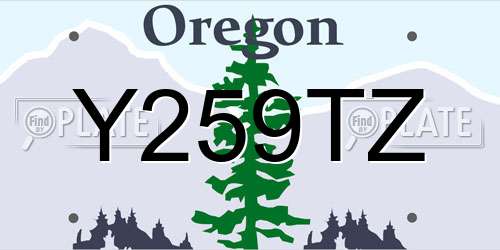 Y259TZ Oregon License Plate