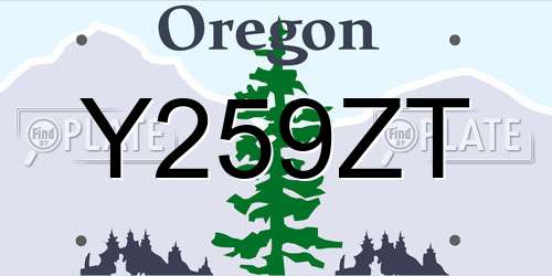 Y259ZT Oregon License Plate
