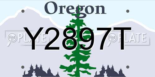 Y2897T Oregon License Plate