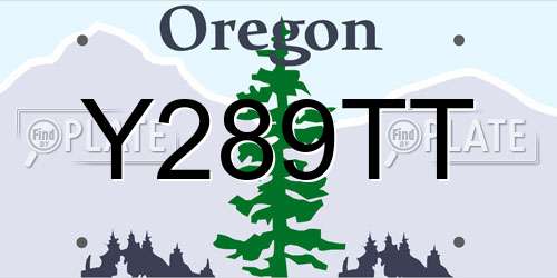 Y289TT Oregon License Plate