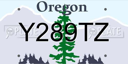 Y289TZ Oregon License Plate