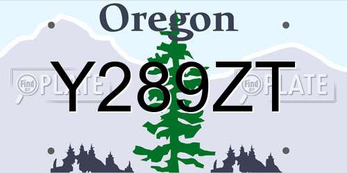 Y289ZT Oregon License Plate