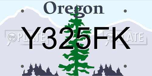 Y325FK Oregon License Plate