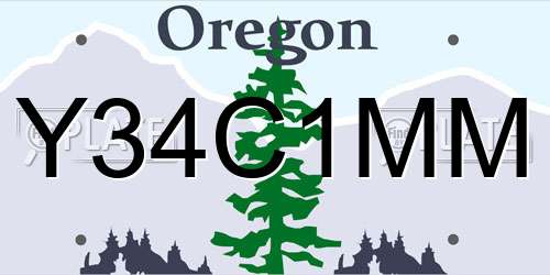 Y34C1MM Oregon License Plate