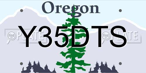 Y35DTS Oregon License Plate