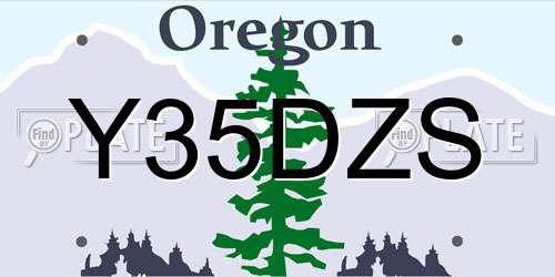 Y35DZS Oregon License Plate