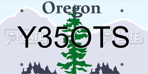 Y35OTS Oregon License Plate