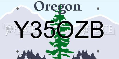 Y35OZB Oregon License Plate