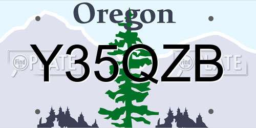 Y35QZB Oregon License Plate