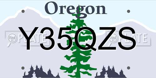 Y35QZS Oregon License Plate