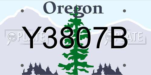 Y3807B Oregon License Plate