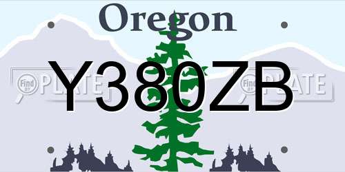 Y380ZB Oregon License Plate