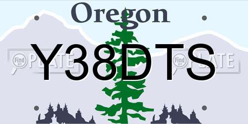 Y38DTS Oregon License Plate