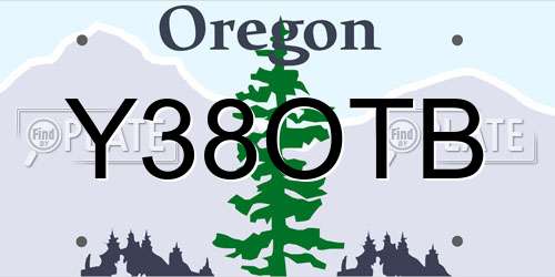 Y38OTB Oregon License Plate