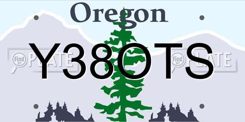 Y38OTS Oregon License Plate