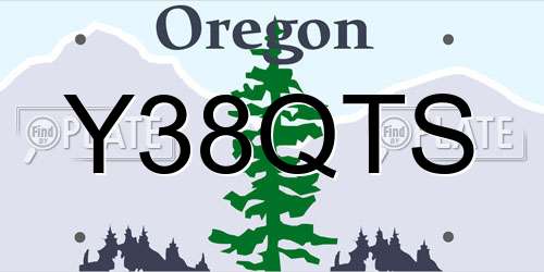 Y38QTS Oregon License Plate
