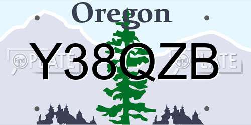 Y38QZB Oregon License Plate