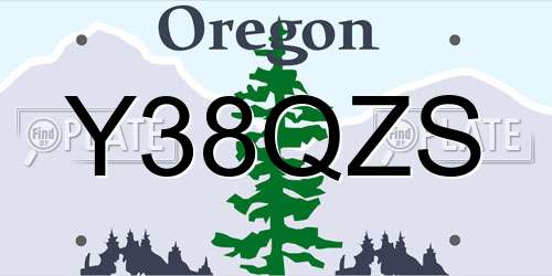 Y38QZS Oregon License Plate