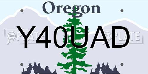 Y40UAD Oregon License Plate